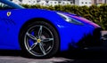 Italian luxury blue Ferrari Royalty Free Stock Photo