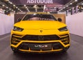 Italian luxury crossover Lamborghini Urus. Front view Royalty Free Stock Photo