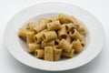 Italian Macaroni pasta with porcini mushroom sauce Royalty Free Stock Photo