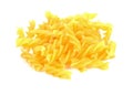 Italian Macaroni Pasta raw food on white background Royalty Free Stock Photo