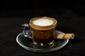 Italian Macchiato coffee with wafer roll