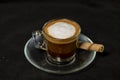 Italian Macchiato coffee with wafer roll