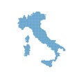 Italian map isolated. Italy dotted blue map