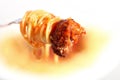 Italian meatball on fork horizontal Royalty Free Stock Photo
