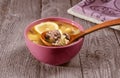 Italian Meatball soup in a bowl Royalty Free Stock Photo