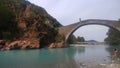 Italian historical bridge Ponte Del Diavolo Lanzo Torinese