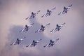 Italian military aerobatic team Frecce Tricolori performing Royalty Free Stock Photo