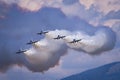 Italian military aerobatic team Frecce Tricolori performing Royalty Free Stock Photo