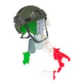 Italian military force, army or war concept. 3D rendering