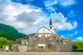 The italian military memorial in Caporetto or Kobarid in Slovenia, a World War I landmark in Europe