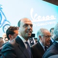 Italian minister Alfano at EICMA 2013 in Milan, Italy