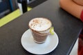 Italian mocaccino, hot drink with coffee, chocolate and cream