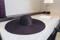 Italian Modern Model House : Weaving Hat on Table in Working Area Royalty Free Stock Photo