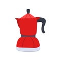 italian moka pot coffee cartoon vector illustration