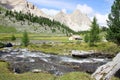 Italian mountain landscape in Dolomiti FANES Nature Park Royalty Free Stock Photo