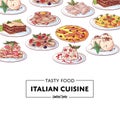 Italian national cuisine dishes poster