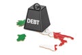 Italian national debt or budget deficit, financial crisis concept, 3D rendering Royalty Free Stock Photo