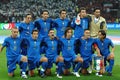 Italian national football team before the Italy-France match Royalty Free Stock Photo