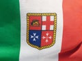 The Italian Navy Flag depicting the emblems of the four Maritime Republics