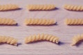 Italian noodles. Pasta girandole types close up Royalty Free Stock Photo