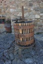 Italian old wine press, ancient times Royalty Free Stock Photo