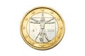 Italian one euro coin Royalty Free Stock Photo