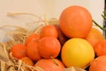 Italian oranges in a straw basket