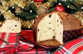 Italian Panettone in Christmas Setting Royalty Free Stock Photo