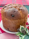 Italian panettone decorated for christmas
