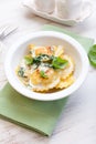 Italian Panzerotti with cheese sauce and spinach Royalty Free Stock Photo