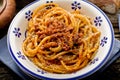 Italian pasta amatriciana Royalty Free Stock Photo