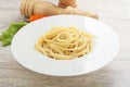 Italian pasta boiled spaghetti with oil Royalty Free Stock Photo
