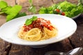 Italian pasta with bolognese sauce Royalty Free Stock Photo