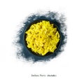 Italian pasta in a bowl. Farfalle, a type of pasta. Isolated on a white background. Designed for design