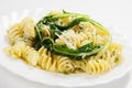 Italian pasta with chard or silverbeet Royalty Free Stock Photo