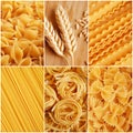 Italian pasta collage Royalty Free Stock Photo