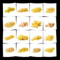 Italian pasta collage on white background Royalty Free Stock Photo