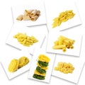 Italian pasta collage on white background Royalty Free Stock Photo