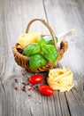 Italian pasta fettuccine nest Royalty Free Stock Photo
