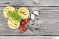 Italian pasta fettuccine nest Royalty Free Stock Photo