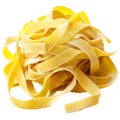 Italian pasta fettuccine nest isolated on transparent background.