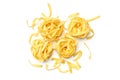 Italian pasta fettuccine nest isolated on white background Royalty Free Stock Photo