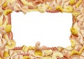 Italian pasta frame Royalty Free Stock Photo