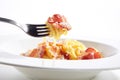 Italian Pasta with Fried Bacon Royalty Free Stock Photo