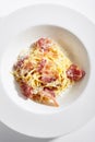 Italian Pasta with Fried Bacon Royalty Free Stock Photo
