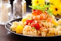 Fusilli with shrimp