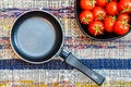 Italian pasta ingredients. Cherry tomato and spices for cooking Royalty Free Stock Photo