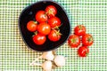 Italian pasta ingredients. Cherry tomato and spices for cooking Royalty Free Stock Photo