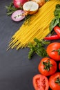 Italian pasta ingredients concept Royalty Free Stock Photo