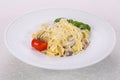 Italian pasta Linguini with mushroom Royalty Free Stock Photo